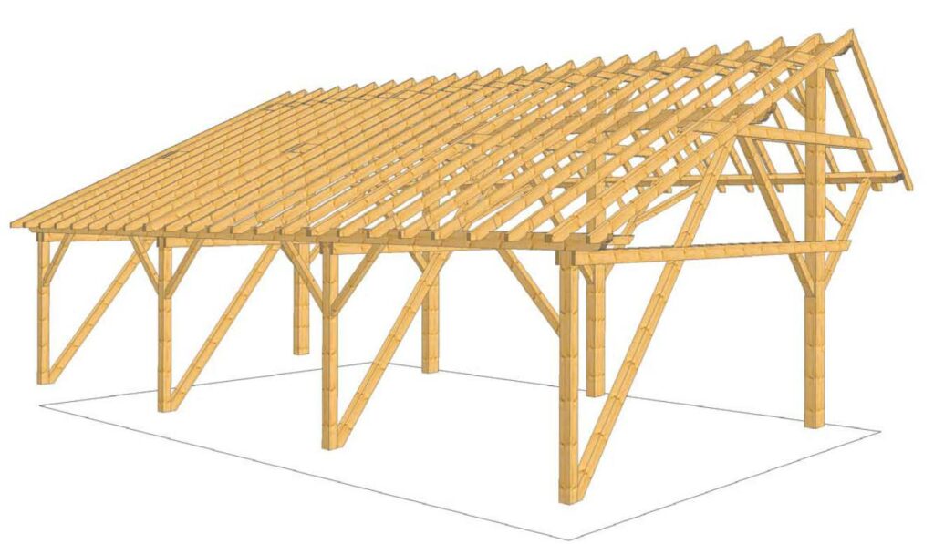 Isometrie Holzremise