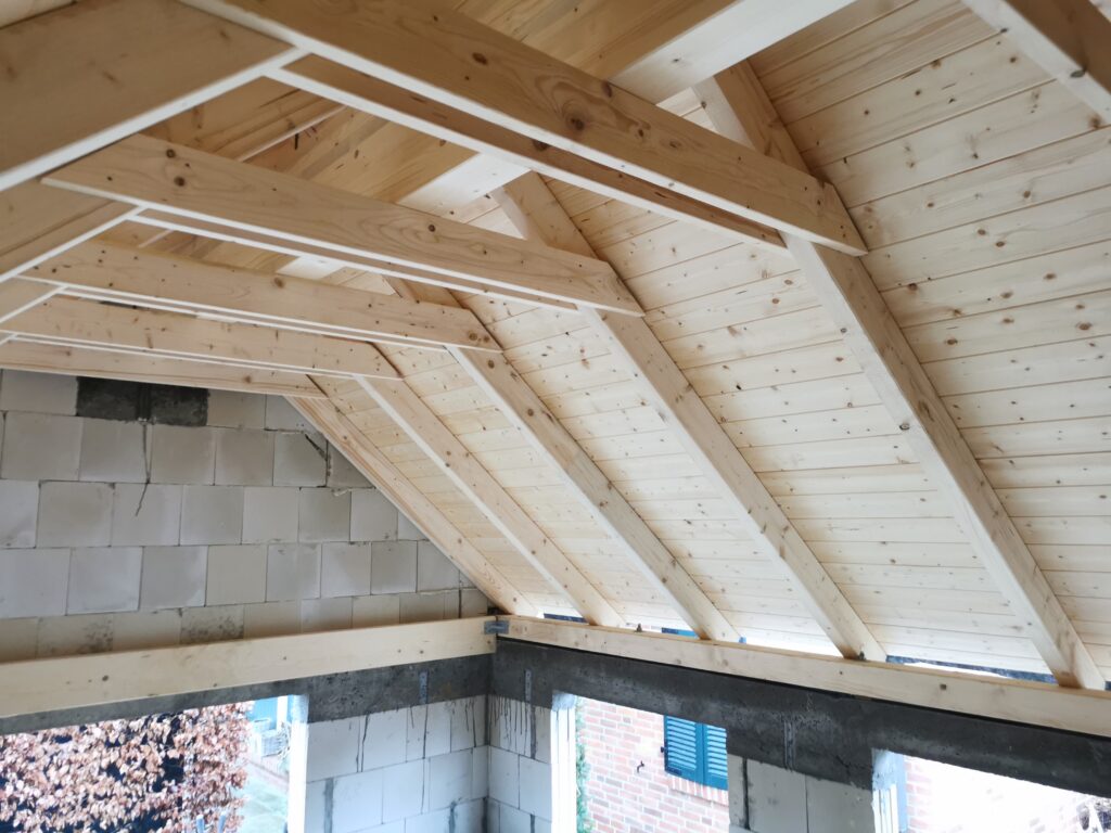 sichtbarer Dachstuhl Satteldach Gartenhaus